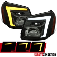 Fit 2005-2009 Chevy Equinox Smoke Headlights LED Sequential Signal Left+Right