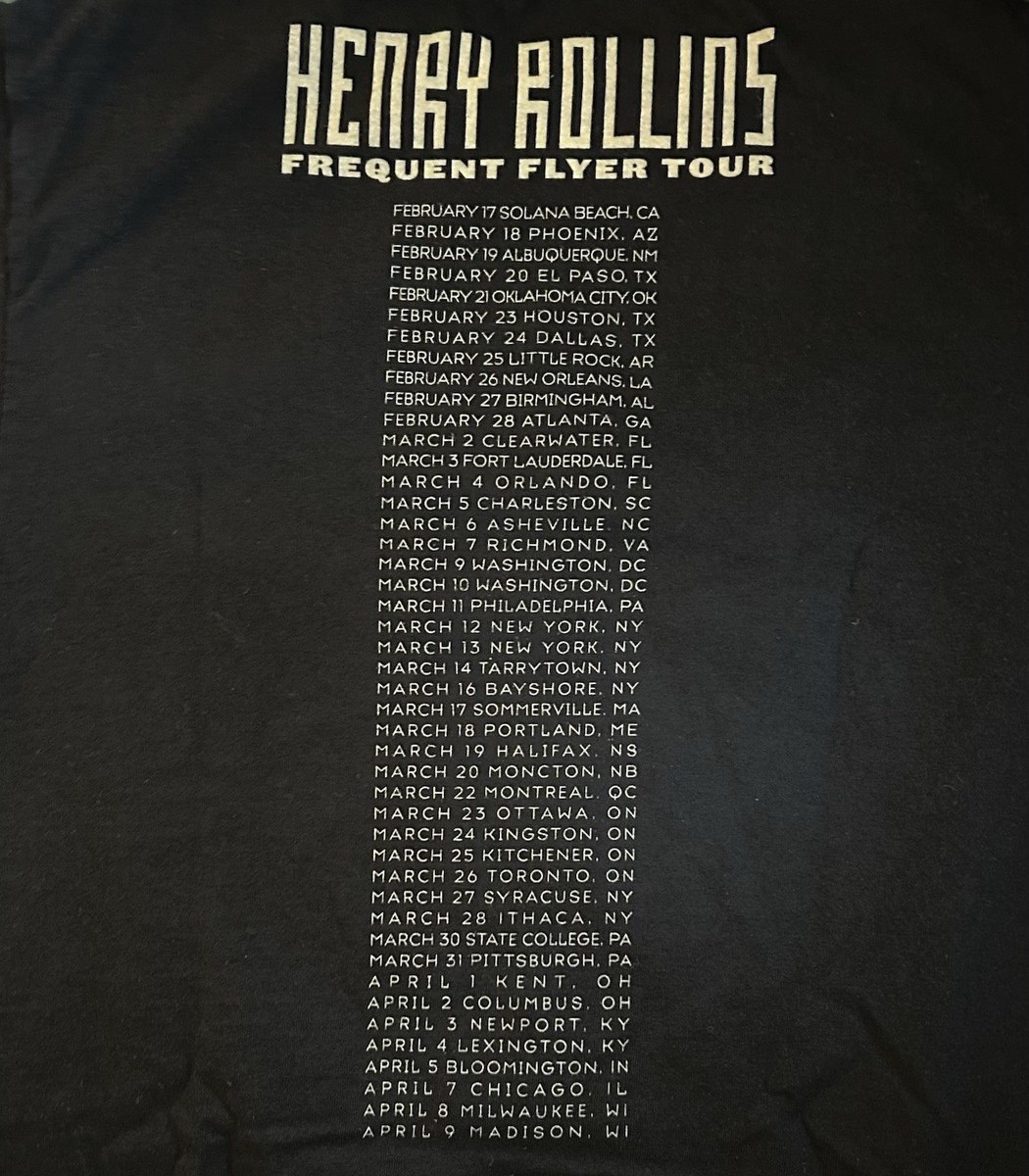 HENRY ROLLINS FREQUENT FLYER TOUR Tシャツ HENRY ROLLINS FREQUENT FLYER TOUR Tシャツ - メルカリ