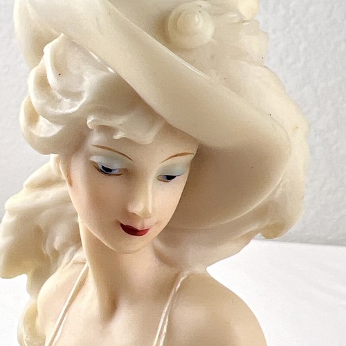 Vintage W. Anina Lucite Statue 14,75" groß Dame im Hochzeitskleid Figur - Bild 16 von 16