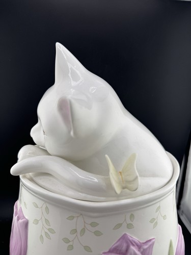 Lenox Butterfly Meadow Kitten Kitty Cat Cookie Jar By Louise Le Luyer #806729 - Picture 5 of 11