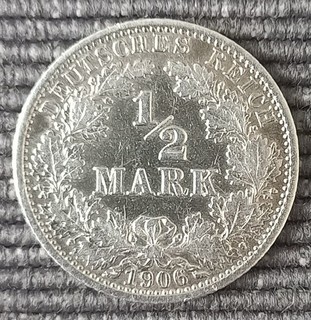 Münze Deutsches Reich 1/2 Mark 1906 A