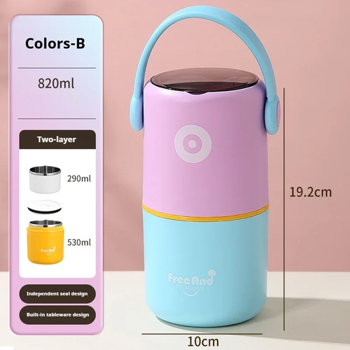 580/820ML Portable Insulated Food Lunch Container Lunch Box Microwave Leakproof - Picture 10 of 17