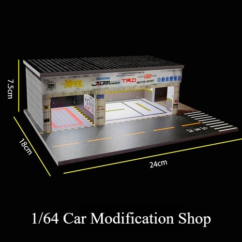 1/64 Diorama Garage Model Set mit LED Beleuchtung, Parkszene für Modellbauer - Bild 18 von 20