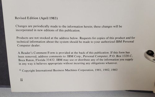 Manuale di riferimento tecnico IBM vintage versione 2.02 1502234 aprile 1983 - Foto 5 di 8