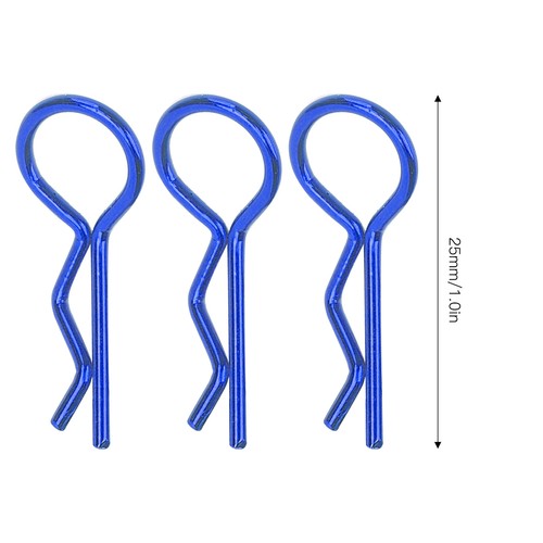 BLUE 10Pcs RC Car Shell Clip RShape Metal Body Clips Pins For 1/5 1/6 1/8 BD - Picture 9 of 22