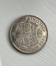 0.500 SILVER - WORLD COIN - 1941 Great Britain 1/2 Crown - World Silver Coin