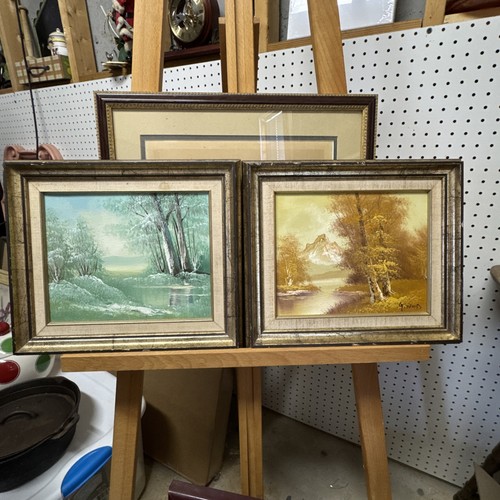 Two Oil On canvas Fall and winter landscapes matching frames - Picture 1 of 13