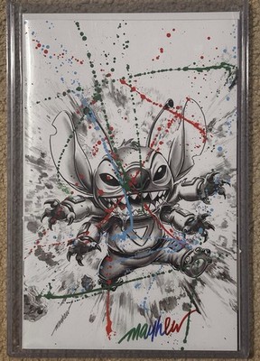 STITCH #6 Mike Mayhew RAINBOW SIG On 1/3 SPLATTER VARIANT with COA DISNEY - READ