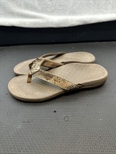 Vionic Tide Sandals Womens 8 Bronze Sequin Flip Flop Thong Beach Casual