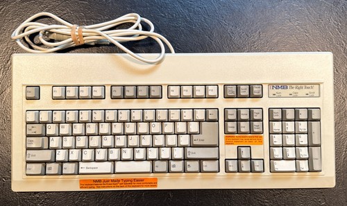 Vintage NMB The Right Touch! Keyboard RT8255CW+ Split Spacebar Old Stock