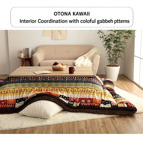 IKEHIKO Kotatsu Futon Fluffy Premium Cotton Table Japanese Comforter Orange - Picture 6 of 13