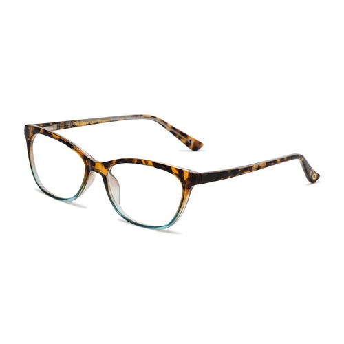 Teresa Blue Light Multi Focus Reading Glasses Cat Eye, Aqua Tortoise, 52mm + ...