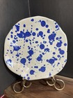 IKEA Blue Paint Splatter On Off-white Dinner Plate 10” Limited Edition