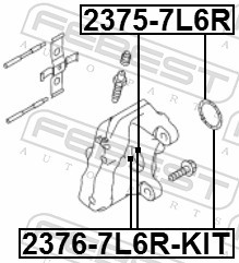 REPARATURSATZ BREMSSATTEL 2375-7L6R FÜR VW CALIFORNIA/T5/Camper TRANSPORTER 1.9L - Bild 3 von 9
