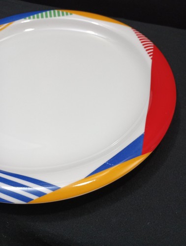 Lot 2 Mikasa Harlequin Primary Abstract 80s Post Modern Dinner & Luncheon Plates - Picture 3 of 7