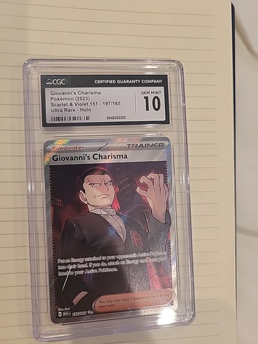 CGC 10 - Giovanni's Charisma 197/165 Pokemon Sv: Scarlet & Violet 151 Holo