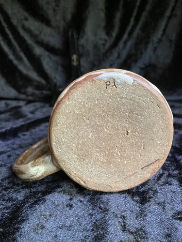 Tazza da caffè fatta a mano Studio Art Pottery, smalto a goccia marrone, firmata 11 oz - Foto 7 di 16