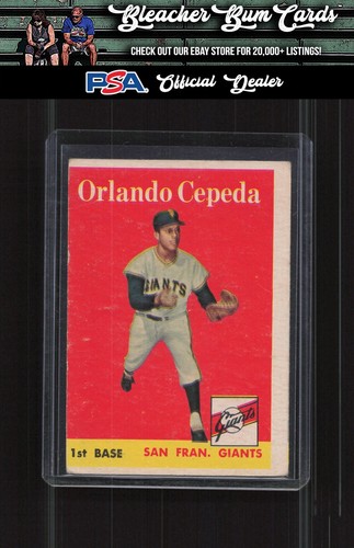 1958 Topps 343 Orlando Cepeda Rookie Creased Miscut - 第 1/2 張圖片