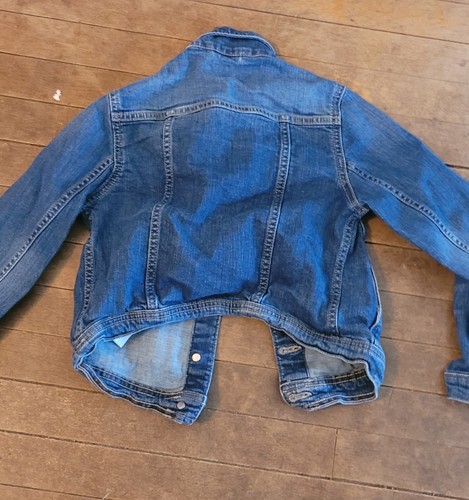 Giacca jeans Gap bambino bambina taglia grande bottoni a pressione manica lunga blu denim - Foto 2 di 3