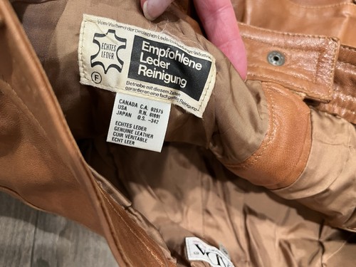 Escada Brown Leather Pants Size 40 US Sz 8/10 W. Germany by SRB, Lined, Studs - Picture 5 of 15