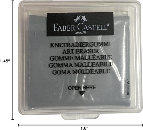Lápiz de dibujo de artista gris borrador artístico amasado grande Faber-Castell - Imagen 5 de 5