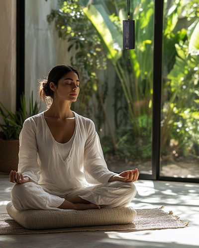 Carillones de viento para meditación, curación de sonido, acorde DM, carillón de viento de yoga para el hogar/o... - Imagen 5 de 7