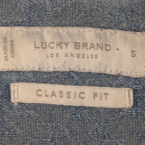 Camisa azteca/occidental manga larga jacquard índigo talla pequeña Lucky Brand para hombre` - Imagen 6 de 10
