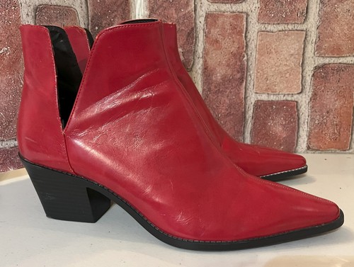 ZARA STIEFELETTEN ROT SPITZ ZULAUFEND WESTERN STYLE 39/8M - Bild 1 von 6