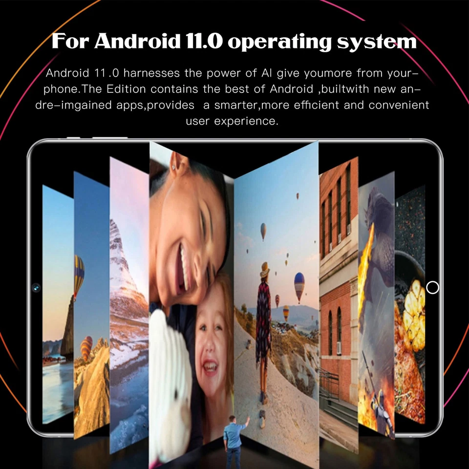 US Plug 10.1in Tablet For Andr-oid 11.0 2.4G 5G WiFi 4GB 64GB 1080x1920 HD 10 Co - Bild 3 von 4