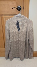 Original Weatherproof Vintage Men's Cable Knit Quarter Button LongSleeve Sweater