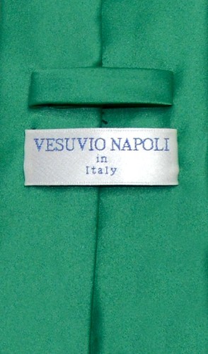Vesuvio Napoli Sólido VERDE ESMERALDA Color Pañuelo para el Cuello Conjunto de Corbata para Hombres - Imagen 2 de 2