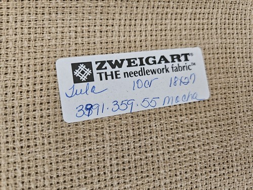 Zweigart TULE  10 Ct  MOCHA 18"x 27" Cross Stitch Embroidery - Picture 2 of 4