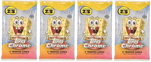 4x Topps Chrome SpongeBob 25th Anniversary Factory Sealed Pack aus Hobby Box - Bild 1 von 2