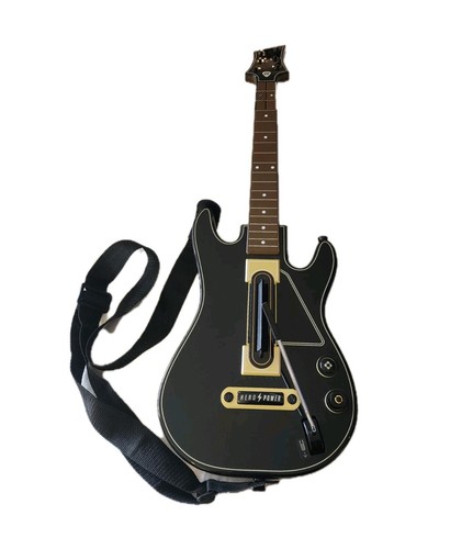 Activision Guitar Hero Power Wireless Guitar Xbox 360 PS3 Black Gold 654 Tested - Picture 1 of 3
