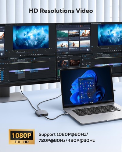 USB 3.0 zu Dual HDMI Adapter | Audio Video Übertragung | Plug & Play - Photo 6/9