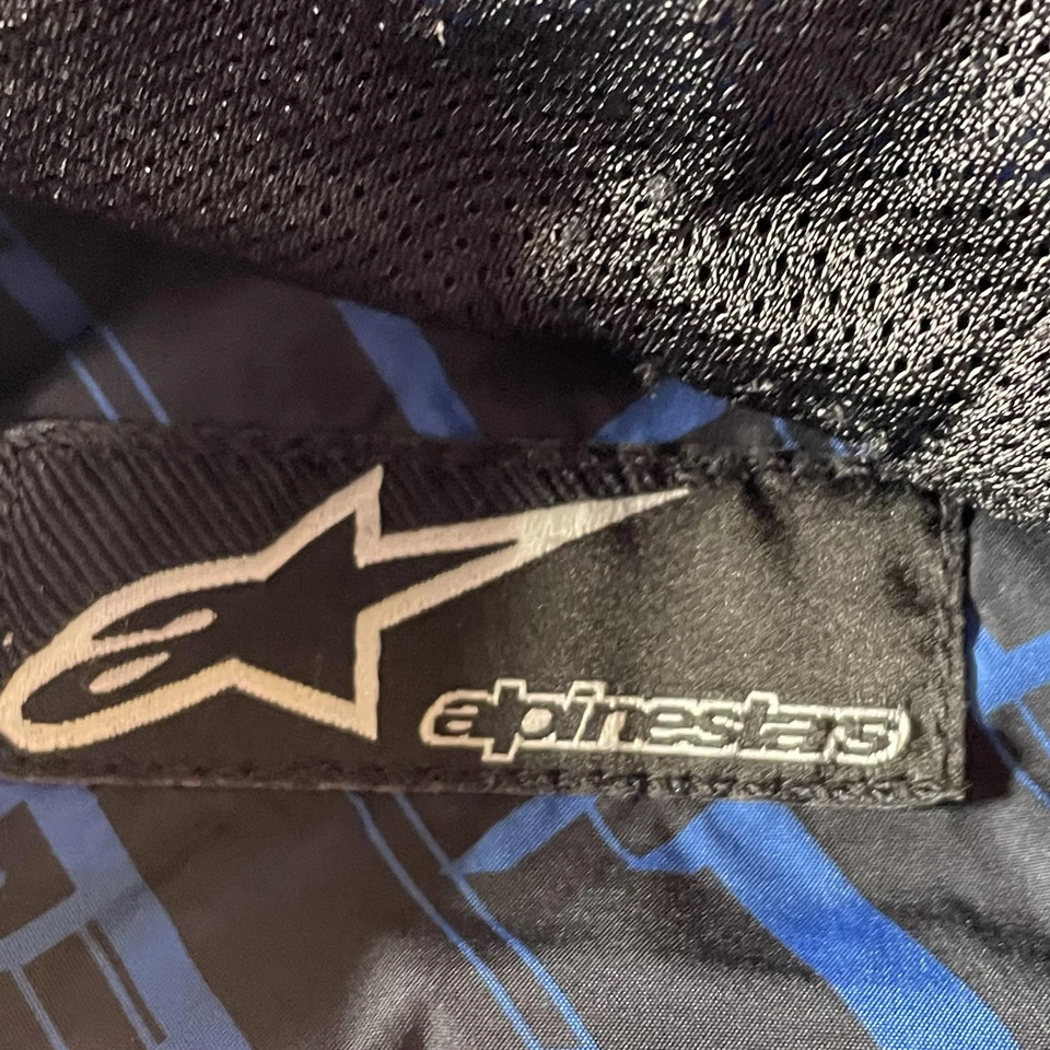 Chaqueta Alpinestars Para Hombre 2XL Negra Azul Con Capucha Cortavientos Cremallera Moto Geométrica Foto 3 de 4