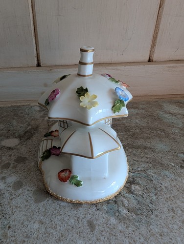 Vtg 1964 Coalport Parasol House Village Incense Burner Porcelain Made in England - Picture 2 of 9