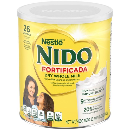 Nestle Nido Instant Dry Whole Milk Powder, Fortificada, 1.76 Pound Can - Picture 1 of 9