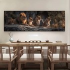 Panoramic Majestic Lion Family  Canvas Print Wall Art Home Decor