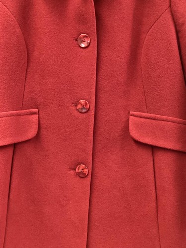 Worthington Coat Womens Large Petite Red Wool Blend Button Front Classic Lined - Picture 7 of 15