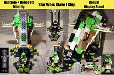 LEGO Star Wars Slave I Ship #7144 w/ Boba Fett Minifig + Han Solo &Display Stand