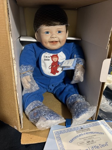 New Box Ashton Drake I’m A Little Devil Boy Porcelain Doll 1995 - Picture 1 of 14