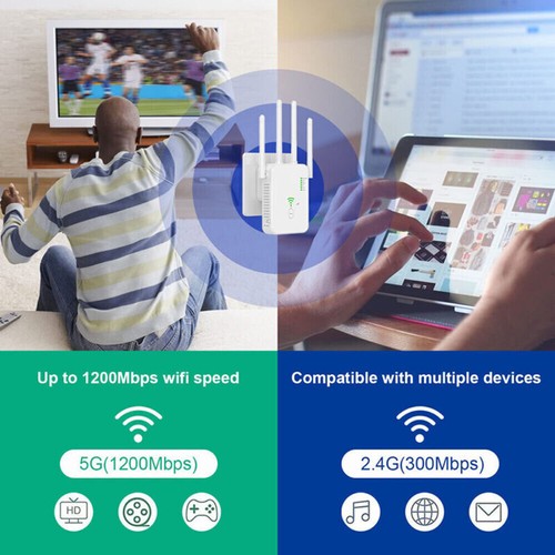 Wireless WLAN Repeater WLAN Verstärker Integrierte Steckdose 1200 Mbit/s DE - Bild 2 von 12