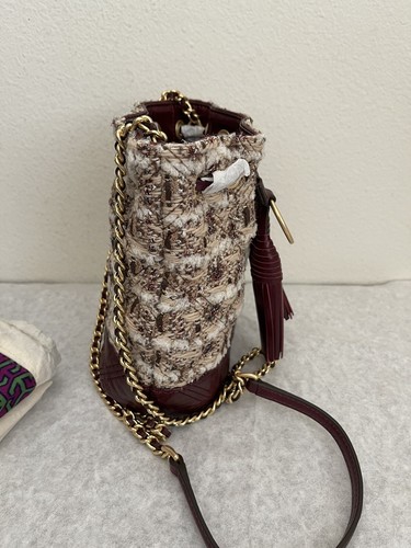 NWT Tory Burch Fleming Soft Tweed Mini Bucket Bag $398 Multi - Picture 8 of 12