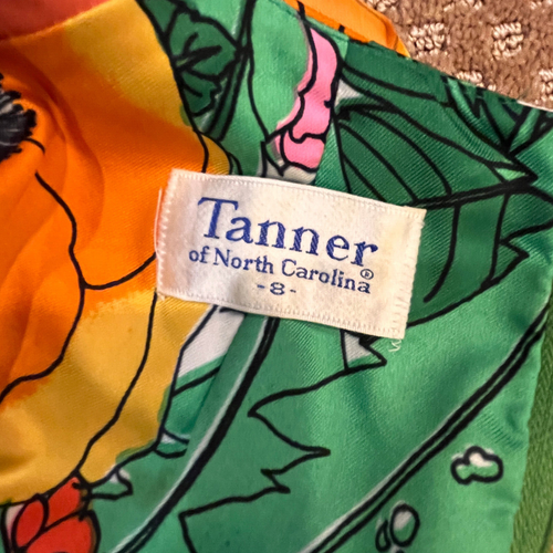 Vintage Tanner of North Carolina Crew Neck Sleeveless Floral Dress Size 8 Retro - Picture 4 of 12