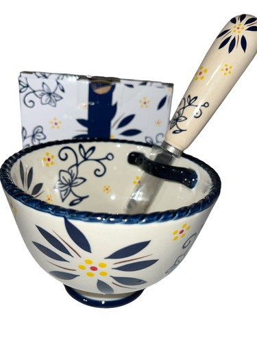 Temp-tations Dip & Sauce Bowl con Esparcidor Old World Blue Ramekins Caja de Regalo - Imagen 3 de 8