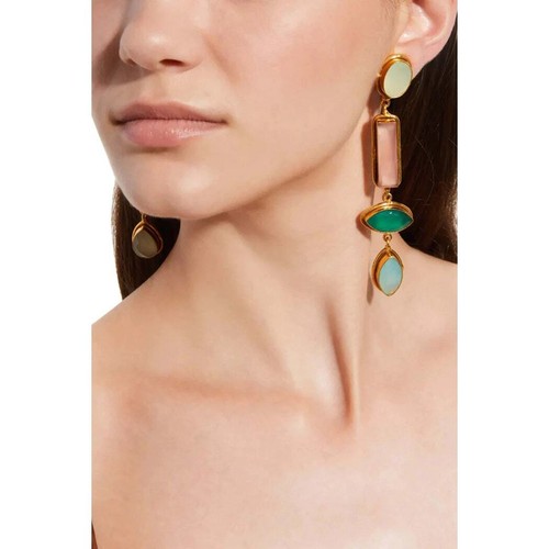 Sylvia Toledano Cascade Earrings Onyx Quartz Chalcedony 22k Gold Plated Bras$365 - 第 1/19 張圖片