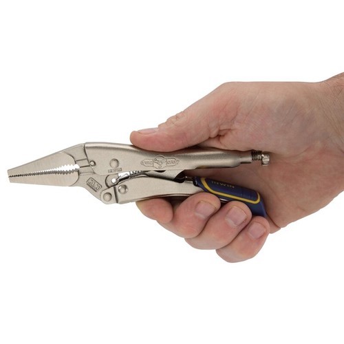 Irwin IRHT82583 PLIER LOCK LONG NOSE STEEL 6IN Blue/Yellow - Picture 5 of 6