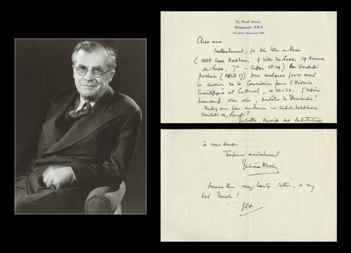 Julian Huxley (1887-1975) - Biólogo evolutivo inglés - Carta firmada 1959 - Imagen 1 de 5