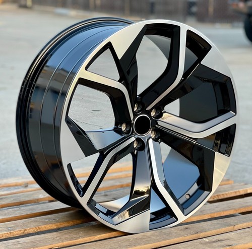 22" RSQ8 Style Black Machined Wheels Fits Audi A7 S7 Q5 Q7 Q8 SQ7 RSQ8 Etron - Picture 1 of 4